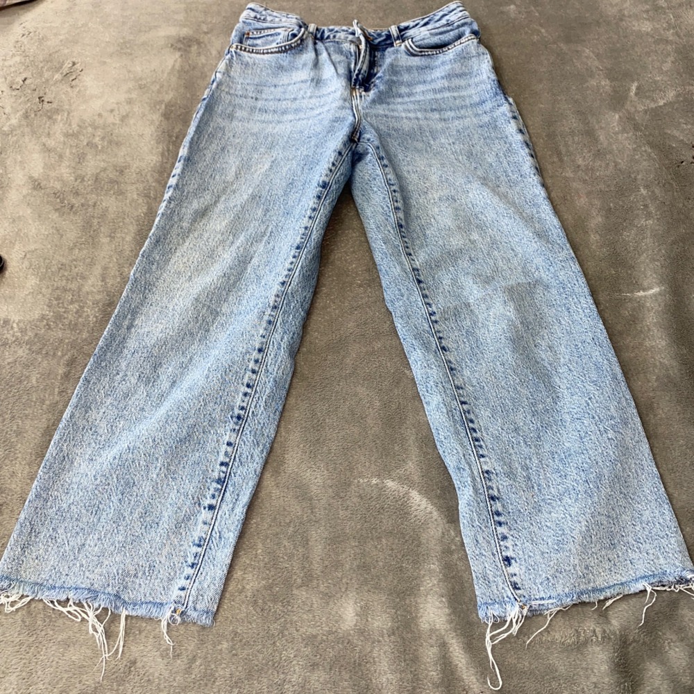 New Look Straight Leg Capri Jeans Womens 4 Blue Petite High Rise  Denim Turkey